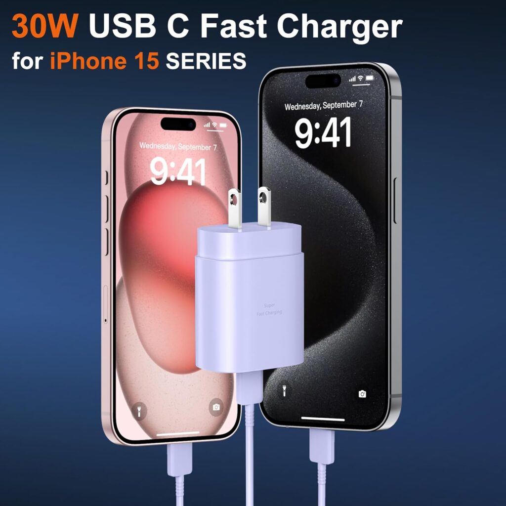 iPhone 16 15 Pro Max Charger Fast Charging, 30W USB C iPhone 15 16 Pro Max Fast Charger Block with 10FT Long USB C Charging Cable for iPhone 16 Pro Max/16 Pro/15 Pro Max,iPad,Samsung Galaxy S24 Ultra