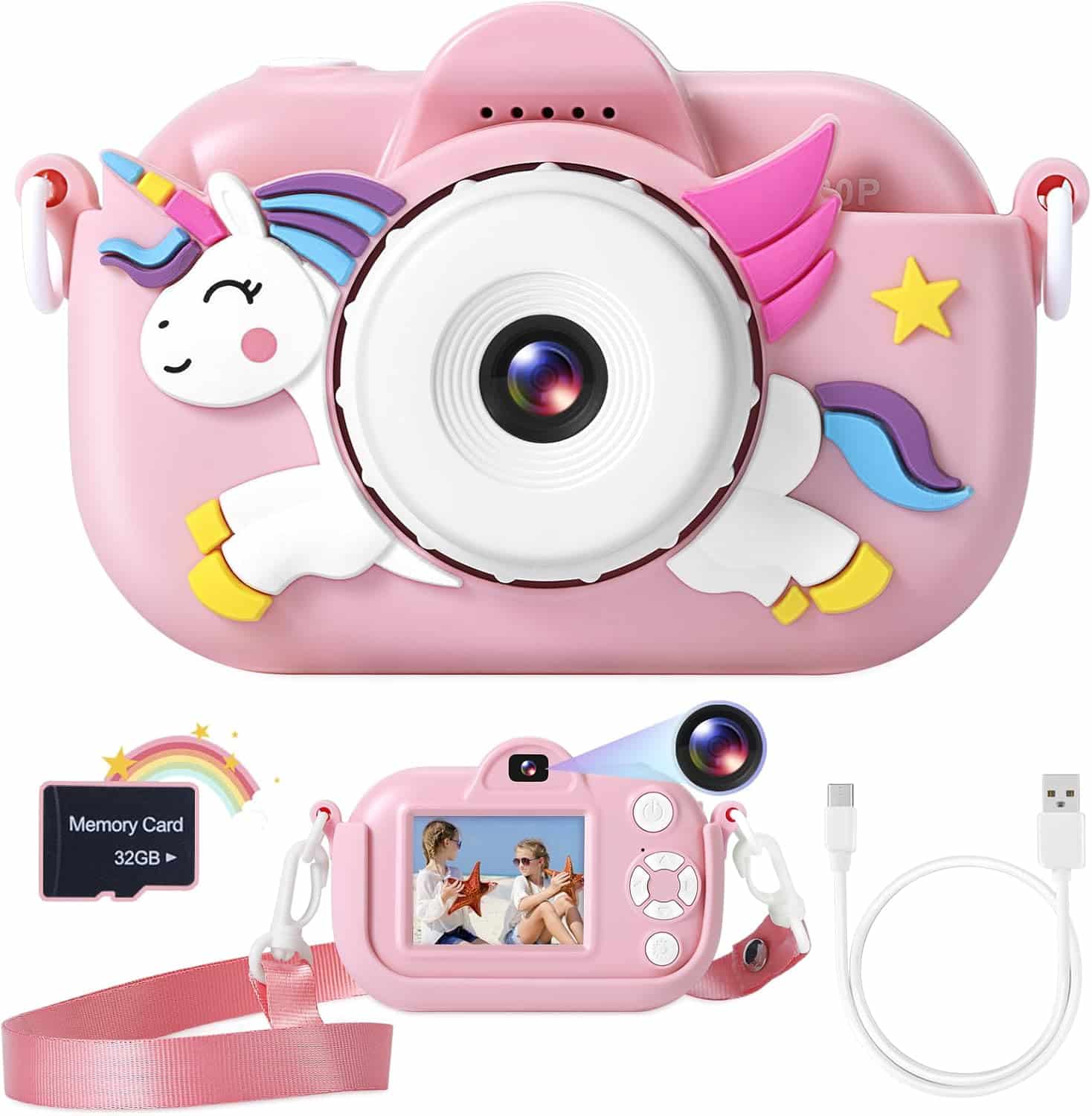 kids camera toys for girls age 3 8 kids digital camera toddler camera for 3 4 5 6 7 8 years old birthday gifts 1080p vid