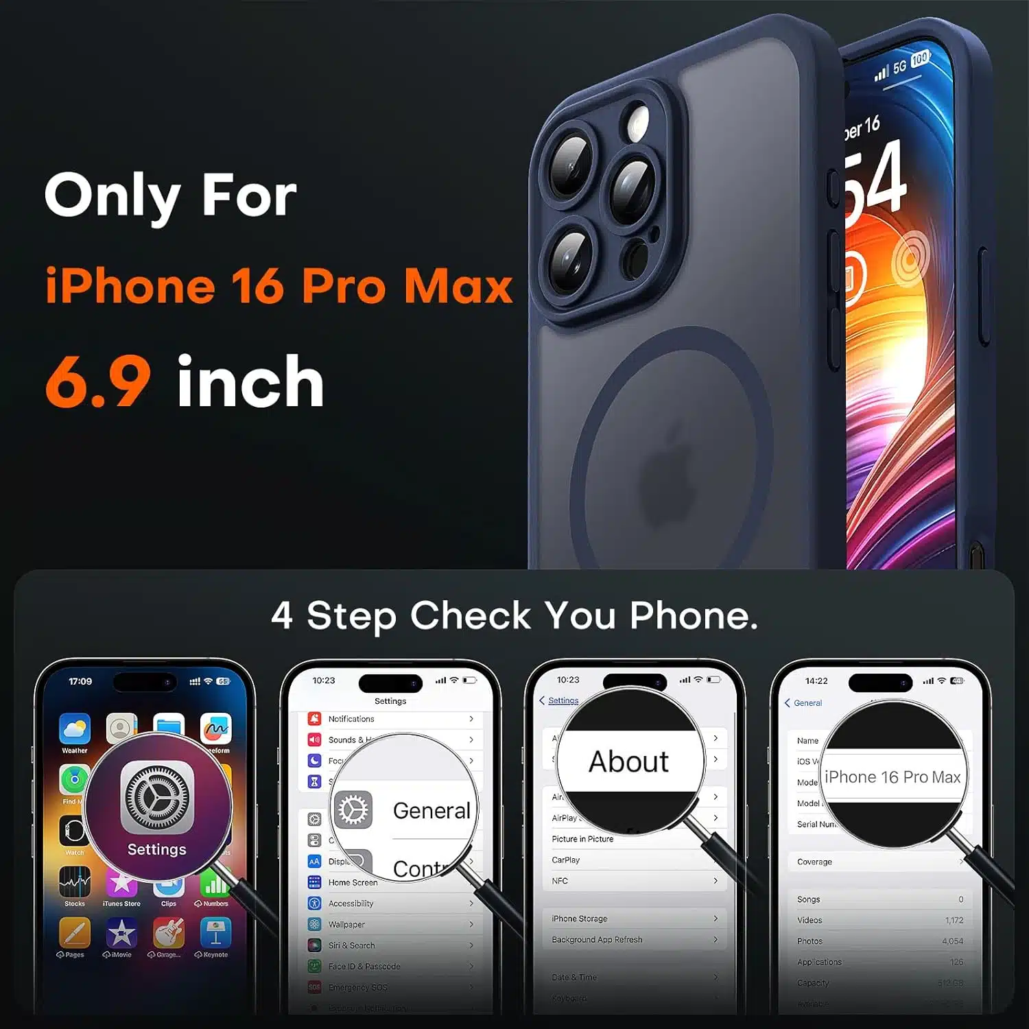 TOCOL 3 in 1 Magnetic for iPhone 16 Pro Case