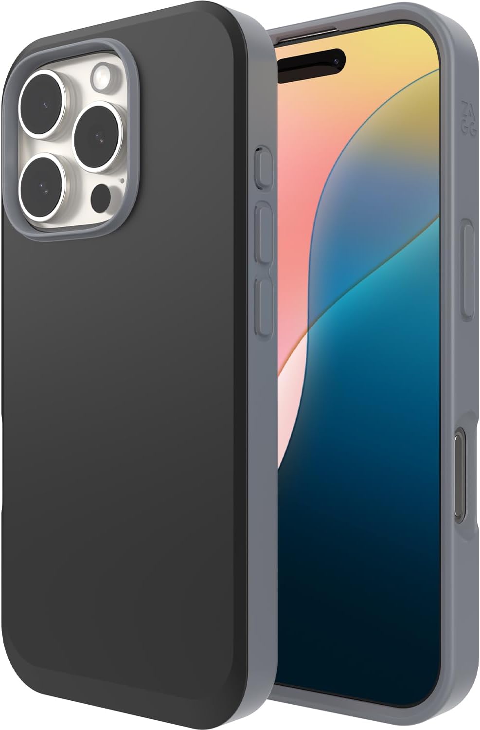 ZAGG SoHo Snap Case for iPhone 16 Pro - MagSafe Compatible, 10ft Drop Protection, Graphene-Infused, Wireless Charging, Eco-Friendly, Two-Tone Design, Black